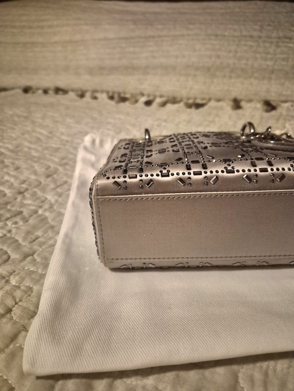 Christian Dior Satin Crystal Cannage Mini Lady Dior Limited Edition. - Picture 7 of 12